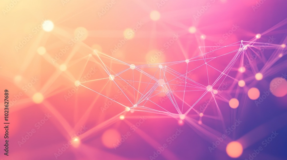 Poster Abstract Network Connections And Link Dots Technology Futuristic Dots And Lines On Digital Background Network Technology With Data Links Communication In Digital Network Concept
