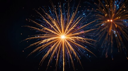 Fototapeta premium A stunning display of fireworks against a night sky, with bright colors and intricate patterns.