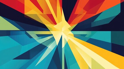 Abstract design featuring a flag inspired concept suitable for brochure covers or posters designed as a vector graphic