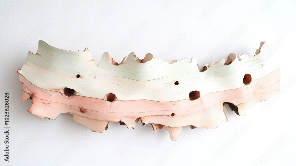 Poster birch bark displayed on a white background