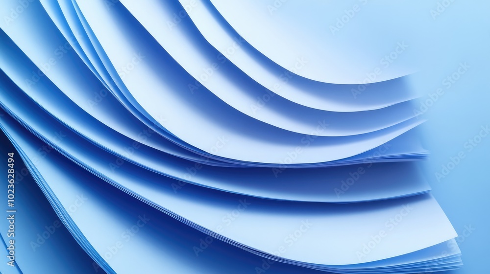 Poster Abstract stacked paper with a blue gradient background