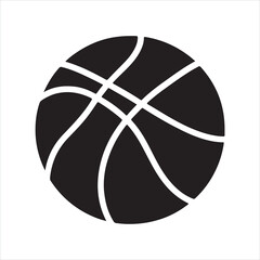 basket sports ball silhouette on white background
