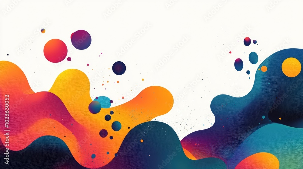 Poster ai generated liquid ink droplets in water colorful powder cloud explosion dynamic fluid wave motion 