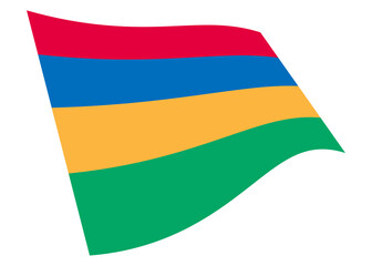 Mauritius waving flag 3d illustration