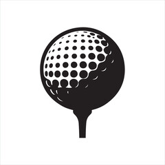 golf sports ball silhouette on white background
