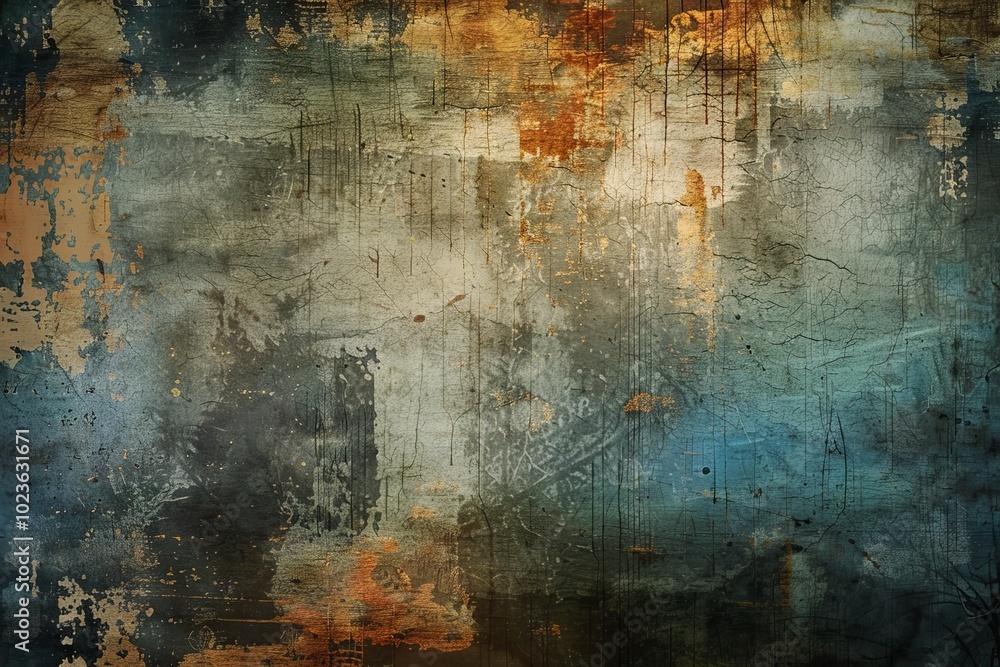 Poster a high-resolution abstract grunge texture background featuring weathered and distressed paint layers