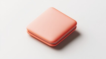 Close-up of a Single Orange Macaron on a White Surface