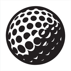 golf sports ball silhouette on white background
