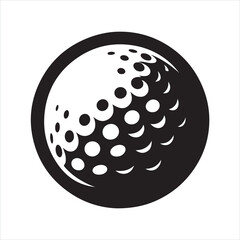 golf sports ball silhouette on white background
