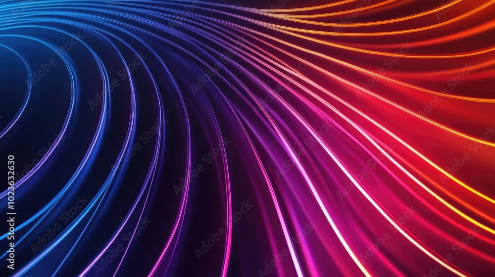 Poster colorful oval laser stripes create artistic expressions suitable for wallpaper smartphone screens an