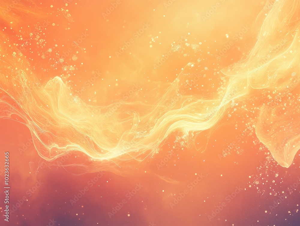 Poster abstract background painting featuring dynamic lighting effects with blurred orange color waves a lu