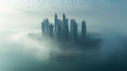 Lights of a metropolis near a tropical coast