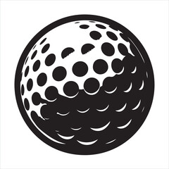 golf sports ball silhouette on white background
