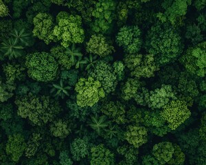 Symmetrical Canopy Ecosystem Lush Greenery Aerial View - Serene Nature Background