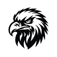 an eagle with a black face and a white background.