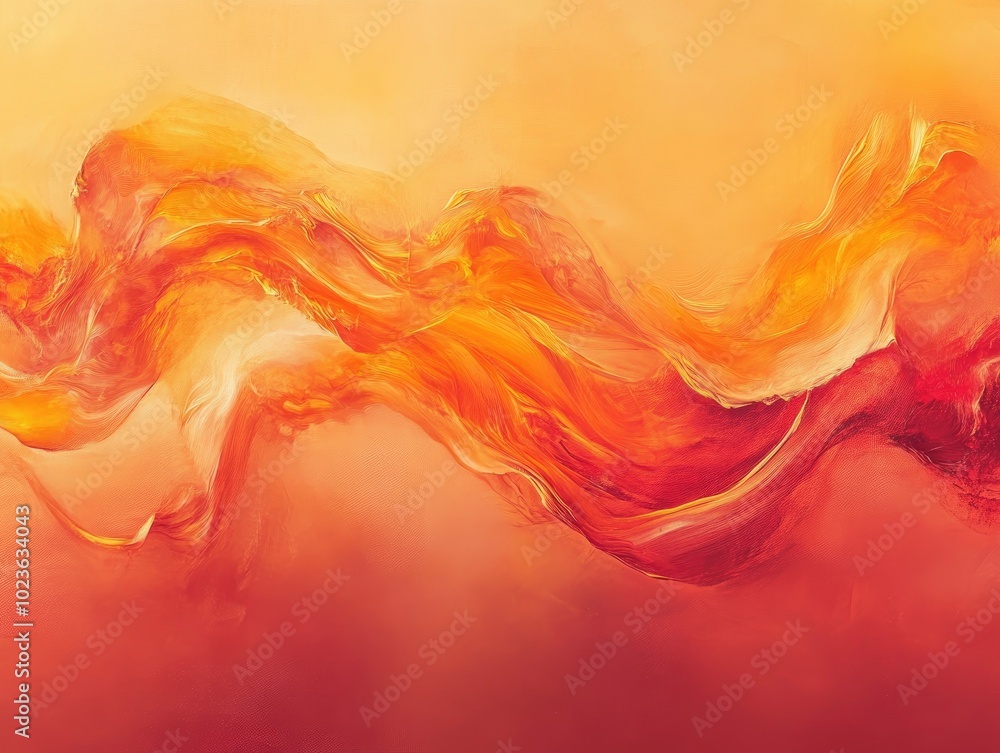 Aufkleber Abstract background painting featuring dynamic lighting effects with blurred orange color waves A luminous template ideal for creative graphic projects