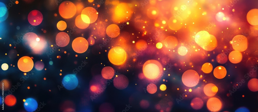 Poster colorful lights bokeh abstract background for design