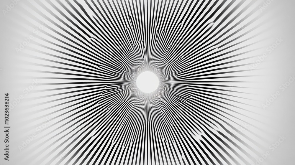 Poster Abstract geometric element with concentric radial design featuring radiating shapes
