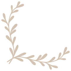 Botanical Border | Corner Frame | Laurel Leaf Design | Decorative Vector Element