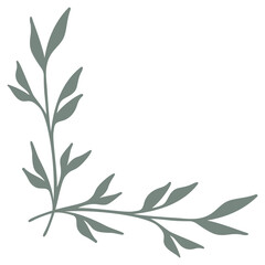 Botanical Border | Corner Frame | Leaf Design | Decorative Vector Element