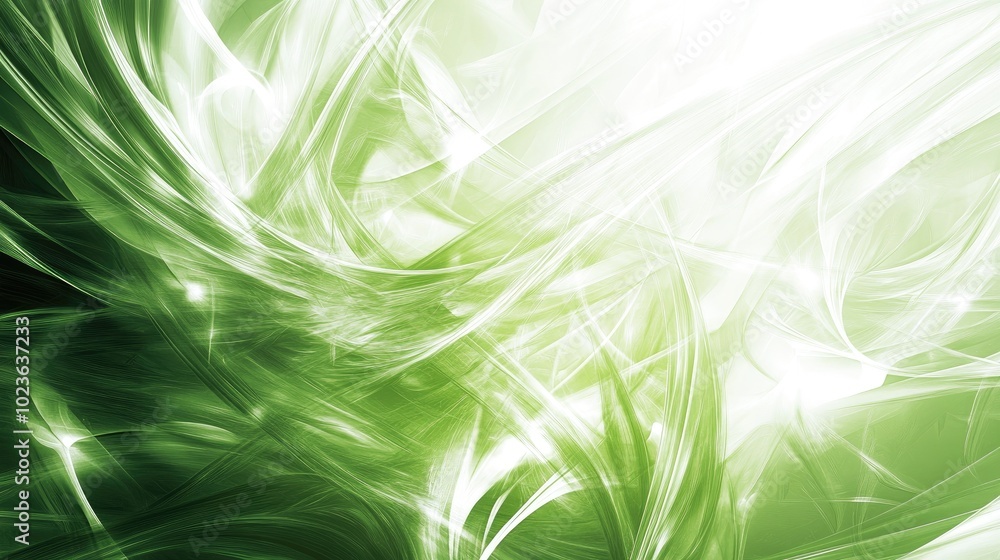 Poster abstract background featuring white and green lines with a fantasy inspired design