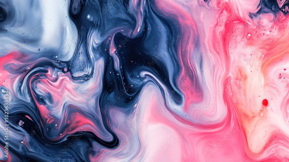 Aufkleber Abstract swirling background featuring a liquid paint texture in an expressionist style resembling a creative marble inspired backdrop with a graphic fluid appearance
