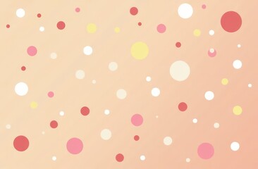 Pastel peach background with multicolored round dots
