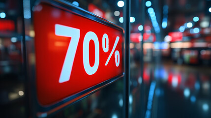 A red sign with the number 70 on it