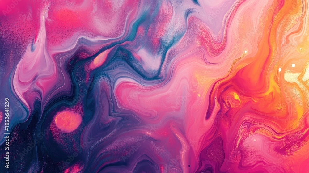 Aufkleber Abstract swirling background featuring liquid paint texture in an expressionist style Creative marble inspired backdrop with modern fluid elements and surreal psychedelic patterns