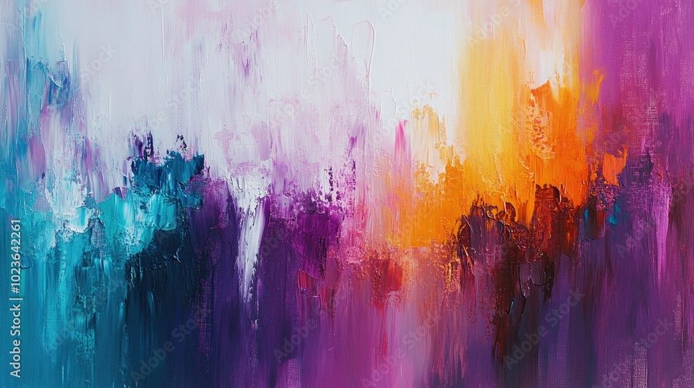 Poster abstract painting featuring an original design with a mix of vibrant colors textured composition cre