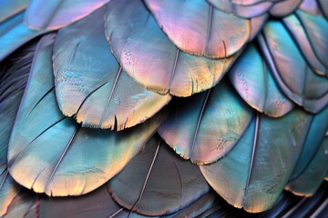 Obraz premium Close up of European magpie tail feathers for background.