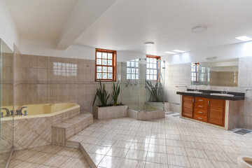 habitacion cuarto de baño moderno con jacuzzi