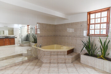 habitacion cuarto de baño moderno con jacuzzi