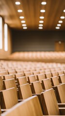 Serene Empty Auditorium with Natural Materials