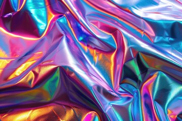 Fototapeta premium Holographic rainbow foil iridescent texture abstract hologram background