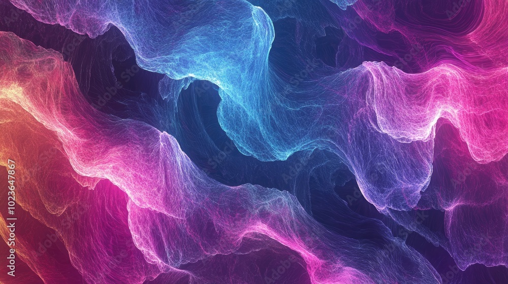 Poster Abstract digital fractal background created using computer graphics