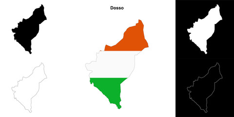 Dosso region outline map set