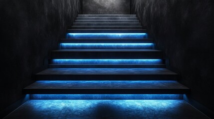 Fototapeta premium A beautiful staircase that brings mystery to an architectural interior.