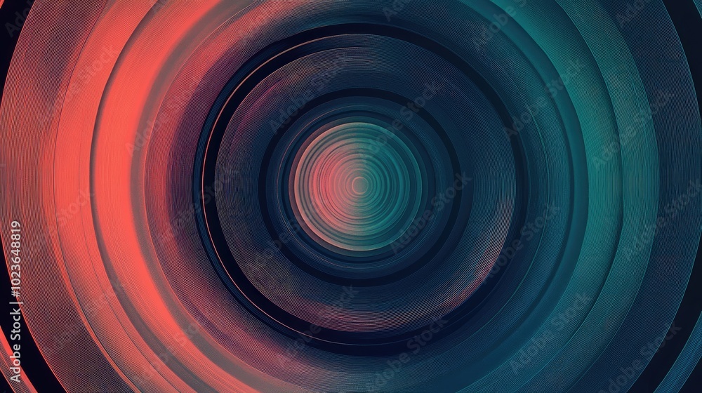 Aufkleber Abstract radial geometric element featuring concentric patterns