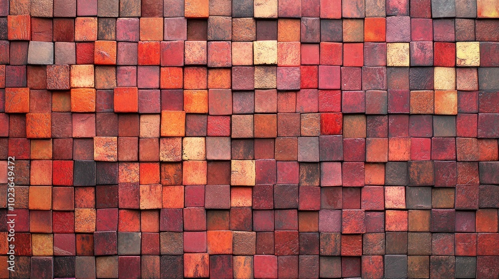 Poster an abstract mosaic design background featuring brick tiles