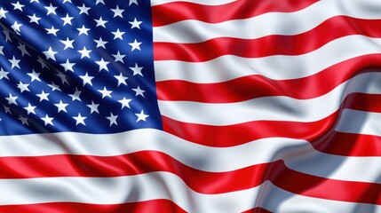 A waving American flag symbolizing patriotism and national identity.