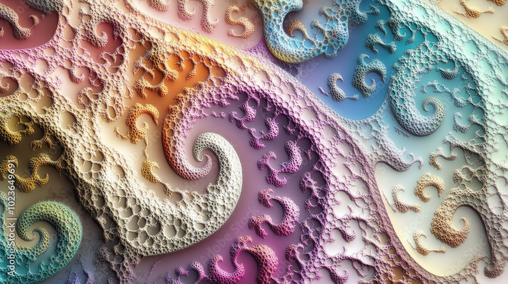 Poster Abstract fractal design with intricate patterns and vibrant colors