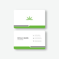 Minimalist Green business card vector template design