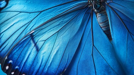 Subtle Morpho butterfly wings texture background.