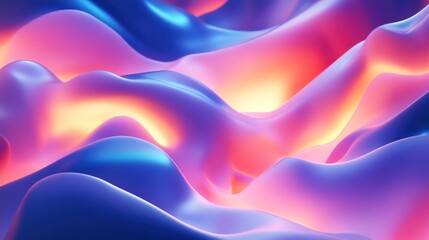 Fototapeta premium Abstract colorful wavy pattern with vibrant hues of pink, blue, and orange, creating a dynamic and flowing design.