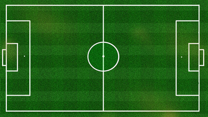 Football or soccer pitch that represented football fever and generations of football fans green grass