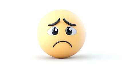 Fototapeta premium 3D Sad Yellow Face Emoji
