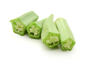 Snap Peas on a white background (pisum sativum) - stock photo
