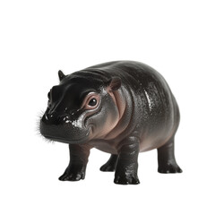 Fototapeta premium Cute Pygmy Hippopotamus on Clean Surface
