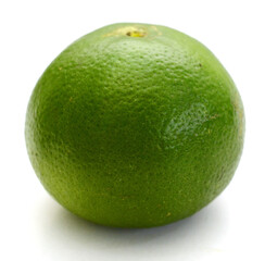 On the white background stood the emperor's orange flesh - stock photo
